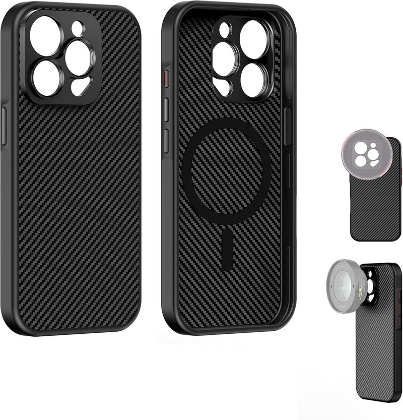 FreeWell حافظة صانع الأفلام المحترفة لـ iPhone 15 Pro Max - فلتر مغناطيسي وتركيب عدسة 17 مم باللون الأسود - Image 1